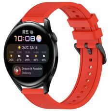 Per Huawei Watch 3 cinturino in silicone strutturato in tinta unita da 22 mm (rosso)