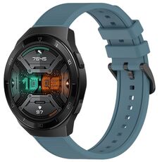 Per Huawei Watch GT 2E cinturino in silicone strutturato in tinta unita da 22 mm (ciano roccia)