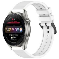 Per Huawei Watch 3 Pro Nuovo cinturino in silicone strutturato in tinta unita da 22 mm (bianco)
