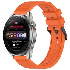 Per Huawei Watch 3 Pro Nuovo cinturino in silicone strutturato in tinta unita da 22 mm (arancione)