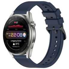 Per Huawei Watch 3 Pro Nuovo cinturino in silicone strutturato in tinta unita da 22 mm (blu notte)