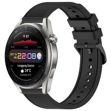 Per Huawei Watch 3 Pro Nuovo cinturino in silicone strutturato in tinta unita da 22 mm (nero)