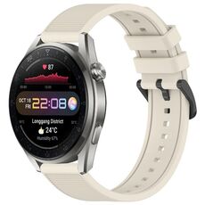 Per Huawei Watch 3 Pro Nuovo cinturino in silicone strutturato in tinta unita da 22 mm (Starlight)