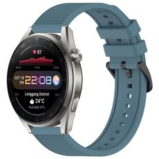 Per Huawei Watch 3 Pro Nuovo cinturino in silicone strutturato in tinta unita da 22 mm (Rock Cyan)