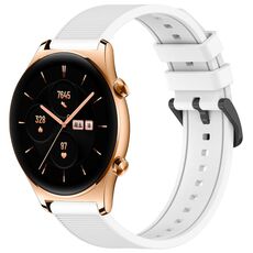 Per Honor Watch GS 3 Cinturino in silicone strutturato in tinta unita da 22 mm (bianco)