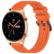 Per Honor Watch GS 3 22mm cinturino in silicone strutturato in tinta unita (arancione)