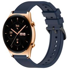 Per Honor Watch GS 3 22mm cinturino in silicone strutturato in tinta unita (blu notte)