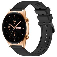 Per Honor Watch GS 3 22mm cinturino in silicone strutturato in tinta unita (nero)