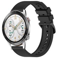 Per Honor Watch GS 3i 22mm cinturino in silicone strutturato in tinta unita (nero)