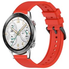 Per Honor Watch GS 3i 22mm cinturino in silicone strutturato in tinta unita (rosso)
