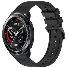 Per Honor Watch GS Pro 22mm cinturino in silicone strutturato in tinta unita (nero)