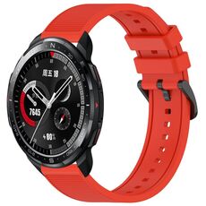 Per Honor Watch GS Pro 22mm cinturino in silicone strutturato in tinta unita (rosso)