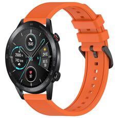 Per Honor Magic Watch 2 46mm 22mm Cinturino in silicone strutturato in tinta unita (arancione)