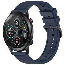 Per Honor Magic Watch 2 46mm 22mm Cinturino in silicone strutturato in tinta unita (blu notte)