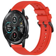 Per Honor Magic Watch 2 46mm 22mm Cinturino in silicone strutturato in tinta unita (rosso)