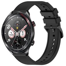 Per Honor Watch Dream 22mm cinturino in silicone strutturato in tinta unita (nero)