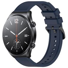 Per Xiaomi MI Watch S1 cinturino in silicone strutturato in tinta unita da 22 mm (blu notte)