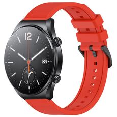 Per Xiaomi MI Watch S1 cinturino in silicone strutturato in tinta unita da 22 mm (rosso)