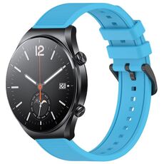 Per Xiaomi MI Watch S1 cinturino in silicone strutturato in tinta unita da 22 mm (blu cielo)