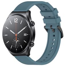 Per Xiaomi MI Watch S1 cinturino in silicone strutturato in tinta unita da 22 mm (ciano roccia)
