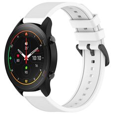 Per Xiaomi MI Watch S1 Pro 22mm cinturino in silicone strutturato in tinta unita (bianco)