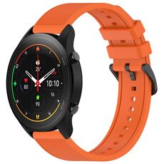 Per Xiaomi MI Watch S1 Pro 22mm cinturino in silicone strutturato in tinta unita (arancione)