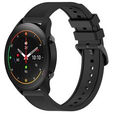 Per Xiaomi MI Watch S1 Pro 22mm cinturino in silicone strutturato in tinta unita (nero)