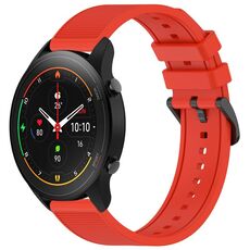 Per Xiaomi MI Watch S1 Pro 22mm cinturino in silicone strutturato in tinta unita (rosso)