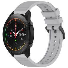 Per Xiaomi MI Watch S1 Pro 22mm cinturino in silicone strutturato in tinta unita (grigio)