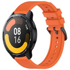 Per Xiaomi Watch S1 Active 22mm cinturino in silicone strutturato in tinta unita (arancione)