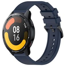 Per Xiaomi Watch S1 Active 22mm cinturino in silicone strutturato in tinta unita (blu notte)