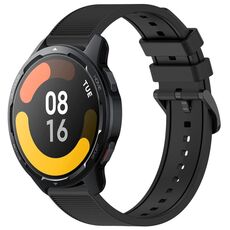 Per Xiaomi Watch S1 Active 22mm cinturino in silicone strutturato in tinta unita (nero)
