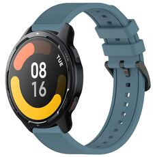Per Xiaomi Watch S1 Active 22mm cinturino in silicone strutturato in tinta unita (ciano roccia)