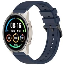 Per Xiaomi MI Watch Sport 22mm cinturino in silicone strutturato in tinta unita (blu notte)