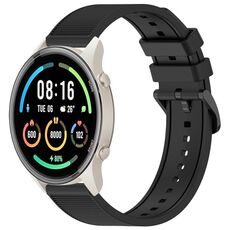 Per Xiaomi MI Watch Sport 22mm cinturino in silicone strutturato in tinta unita (nero)