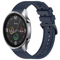 Per Xiaomi MI Watch Color 22mm cinturino in silicone strutturato in tinta unita (blu notte)