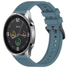 Per cinturino per orologio Xiaomi MI Watch Color 22mm in silicone strutturato in tinta unita (Rock Cyan)