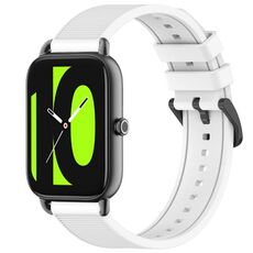 Per cinturino per orologio Xiaomi Haylou RS4 LS12 da 22 mm in silicone strutturato in tinta unita (bianco)
