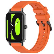 Per cinturino per orologio Xiaomi Haylou RS4 LS12 da 22 mm in silicone strutturato in tinta unita (arancione)