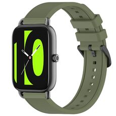 Per cinturino per orologio Xiaomi Haylou RS4 LS12 da 22 mm in silicone strutturato in tinta unita (verde)