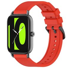 Per cinturino per orologio Xiaomi Haylou RS4 LS12 da 22 mm in silicone strutturato in tinta unita (rosso)