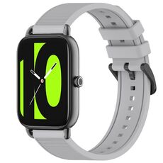 Per cinturino per orologio Xiaomi Haylou RS4 LS12 da 22 mm in silicone strutturato in tinta unita (grigio)