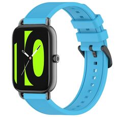 Per cinturino per orologio Xiaomi Haylou RS4 LS12 da 22 mm in silicone strutturato in tinta unita (blu cielo)