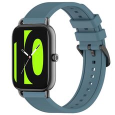 Per cinturino per orologio Xiaomi Haylou RS4 LS12 da 22 mm in silicone strutturato in tinta unita (ciano roccia)