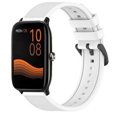 Per cinturino per orologio Xiaomi Haylou GST LS09B da 22 mm in silicone strutturato in tinta unita (bianco)