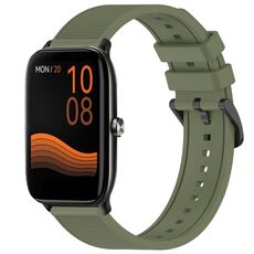 Per Xiaomi Haylou GST LS09B cinturino in silicone strutturato in tinta unita da 22 mm (verde)
