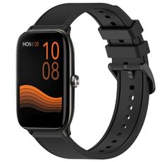 Per Xiaomi Haylou GST LS09B cinturino in silicone strutturato in tinta unita da 22 mm (nero)