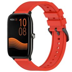 Per Xiaomi Haylou GST LS09B cinturino in silicone strutturato in tinta unita da 22 mm (rosso)
