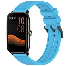 Per Xiaomi Haylou GST LS09B cinturino in silicone strutturato in tinta unita da 22 mm (blu cielo)