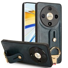 Custodia per telefono posteriore in pelle con cinturino per Honor X9b/Magic6 Lite 5G (blu)